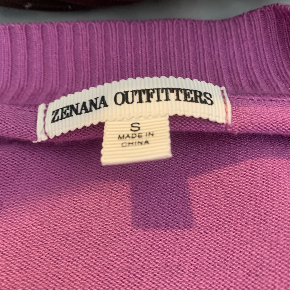 purple pink cardigan, very soft and easy to style